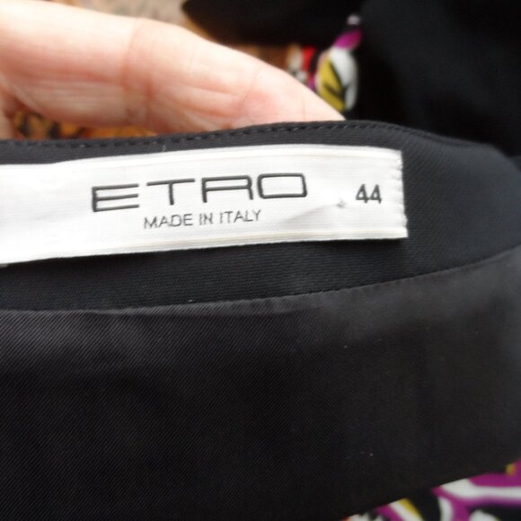 Etro Black Sheath Dress with Multicolor Floral Print Panels – IT 44 / US 8 - Picture 14 of 16